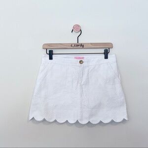 Lilly Pulitzer White Colette Scallop Skort